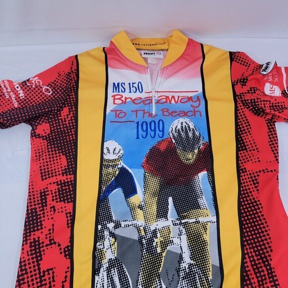 Revi Breakaway To The Beach MS 150 Men’s Cycling Jersey - Size Large - USA Made - Picture 13 of 16